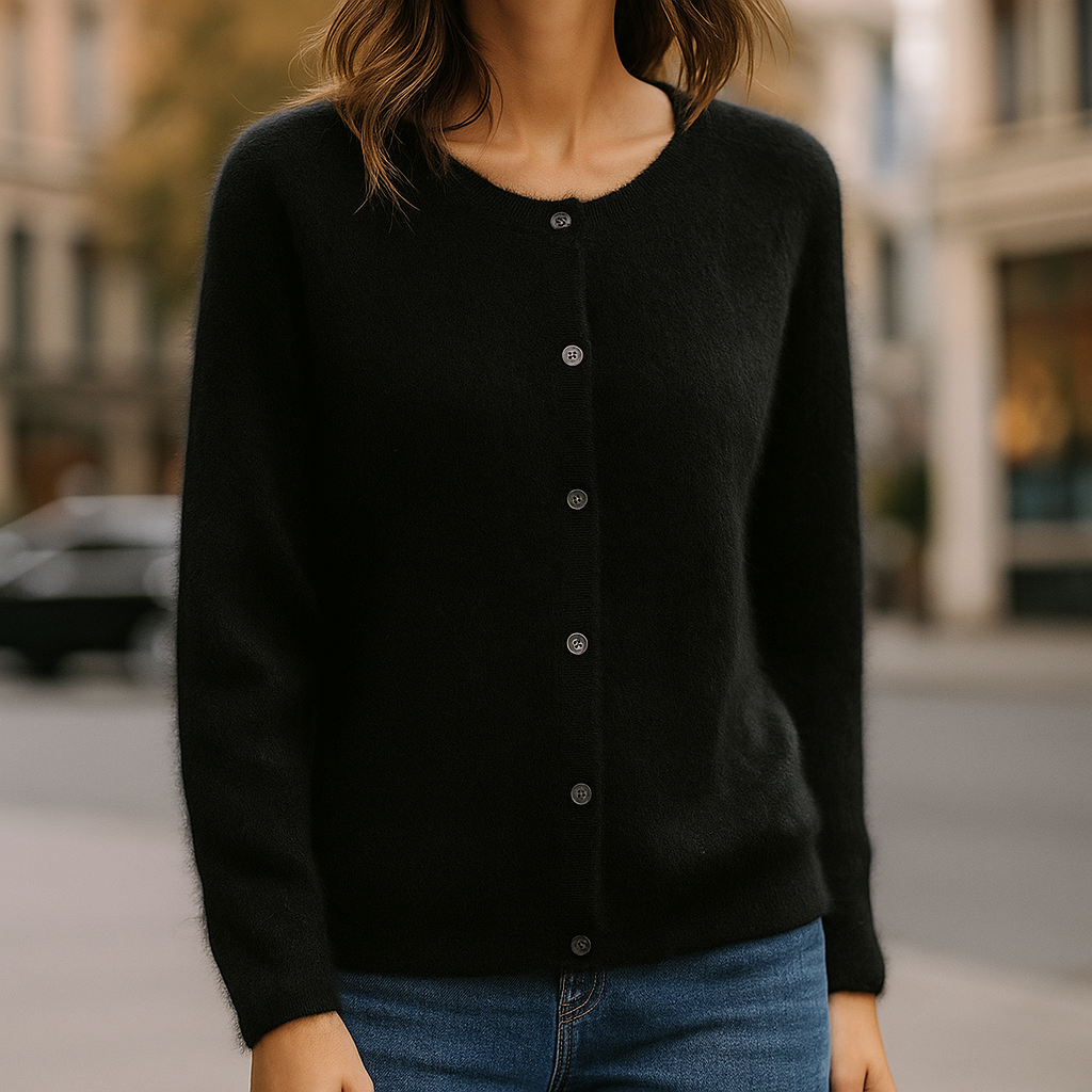 Women's Sweater | Round Neck Button Front