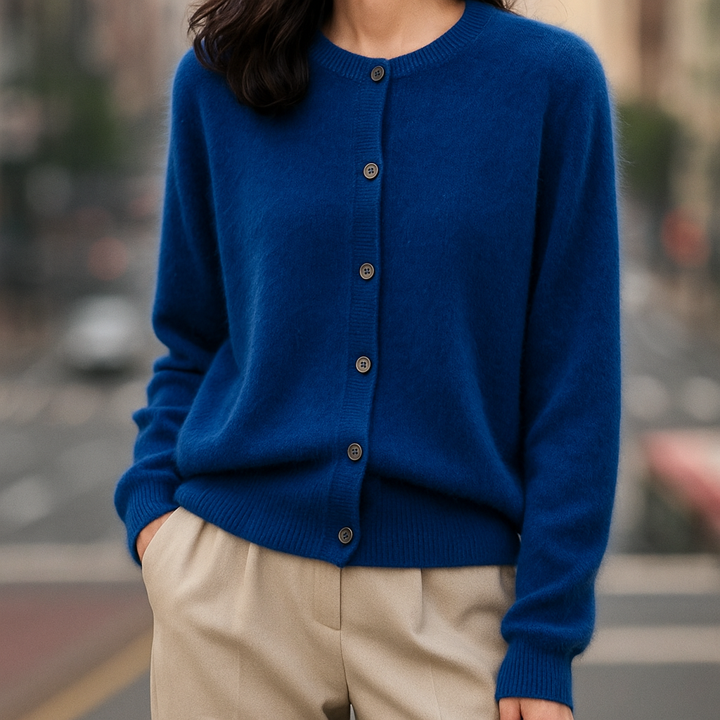 Women's Sweater | Round Neck Button Front