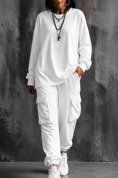 Women's Top & Cargo Pants Set | Matching Set & All-Day Comfort