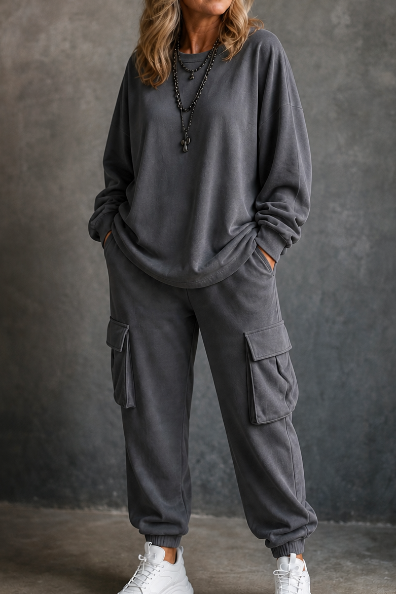 Women's Top & Cargo Pants Set | Matching Set & All-Day Comfort