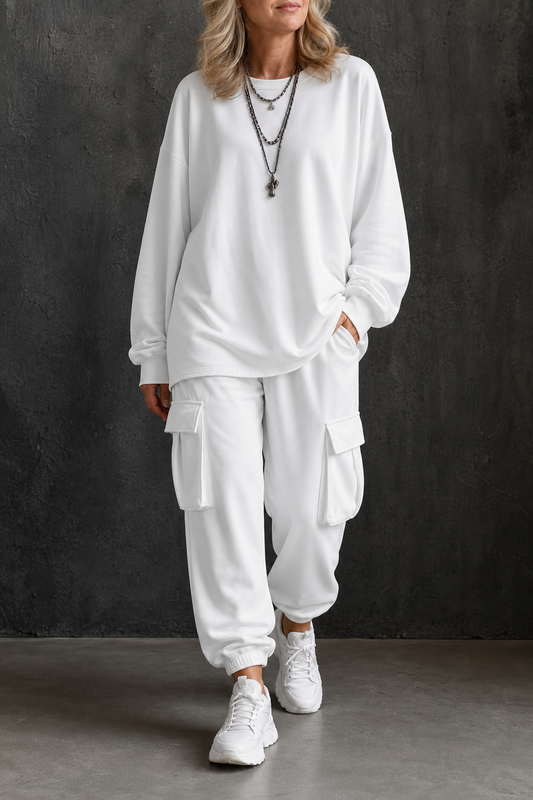Women's Top & Cargo Pants Set | Matching Set & All-Day Comfort