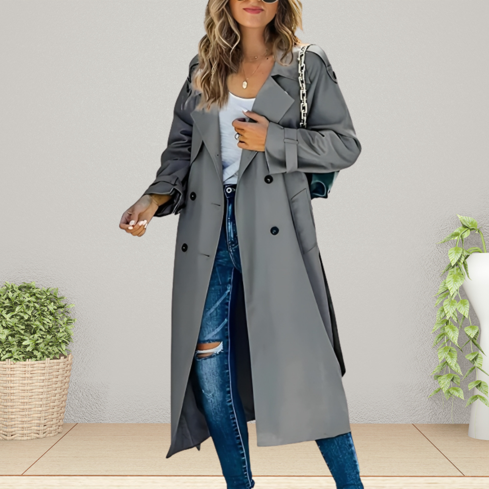 Women's Trench Coat | Double-Breasted & Belted
