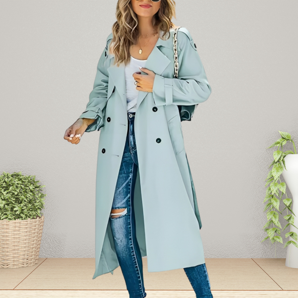 Women's Trench Coat | Double-Breasted & Belted