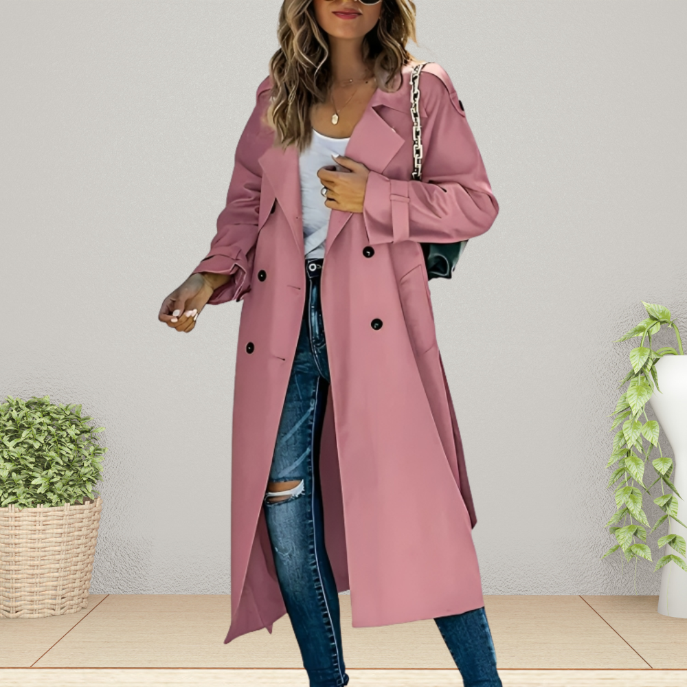 Women's Trench Coat | Double-Breasted & Belted