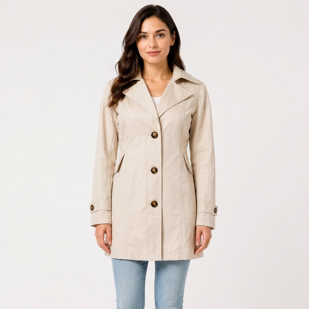 Women's Trench Coat | Tailored Fit & Notch Lapel