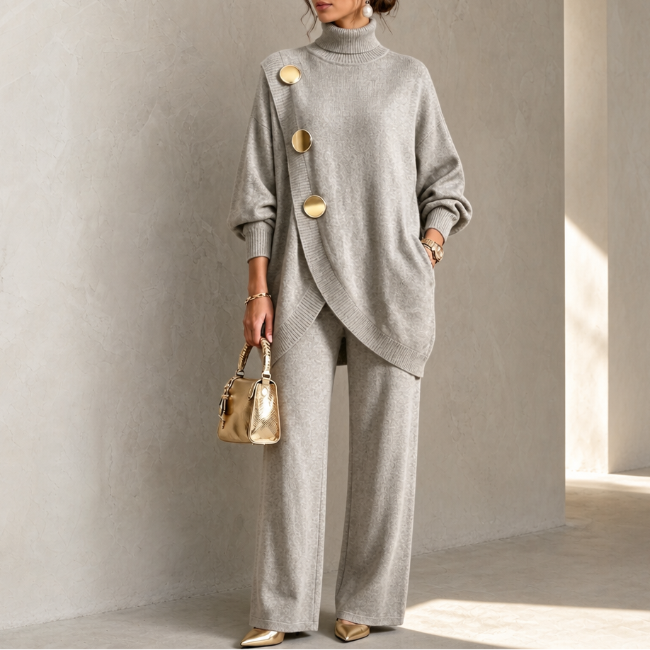 Women's Turtleneck Sweater Set | Wide-Leg & Coordinated