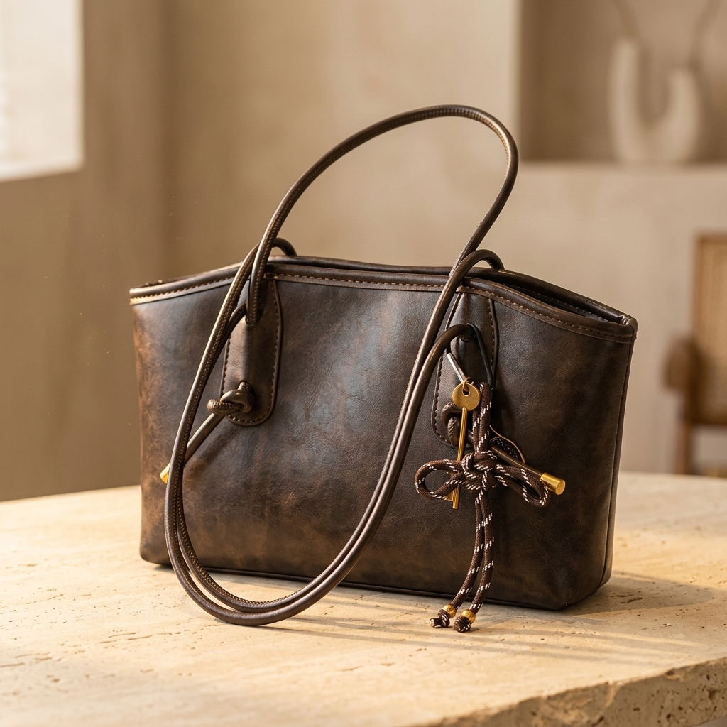 Women's Vintage Shoulder Bag Structured Top Zip Tote