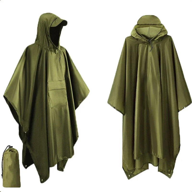 Women's Waterproof Rain Poncho Hooded Oversized Multifunctional
