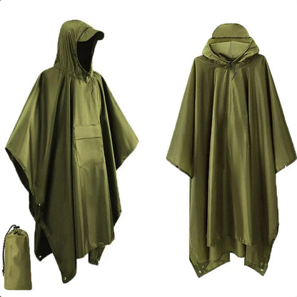 Women's Waterproof Rain Poncho Hooded Oversized Multifunctional