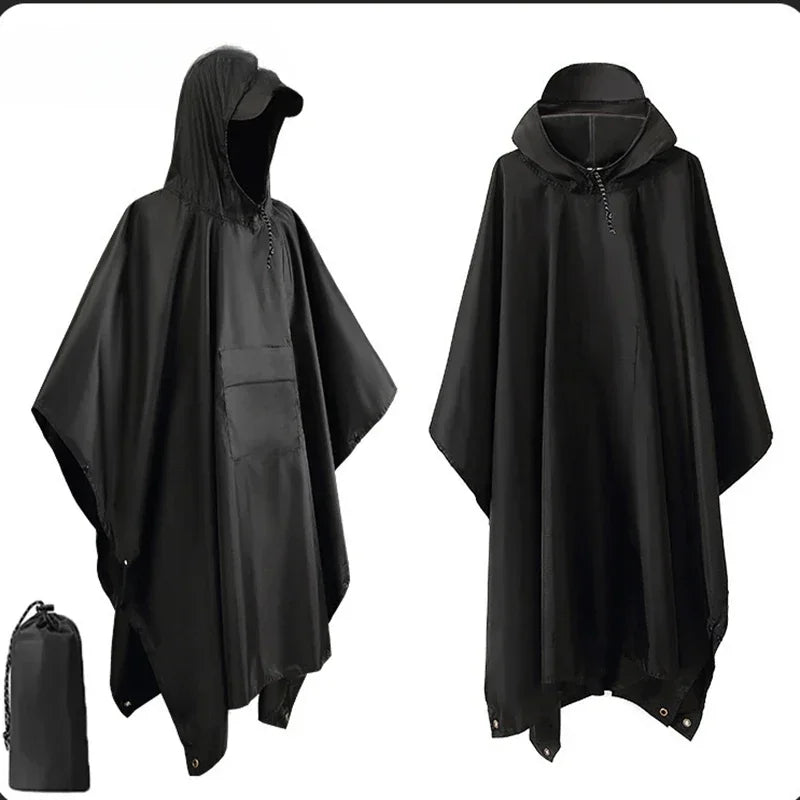 Women's Waterproof Rain Poncho Hooded Oversized Multifunctional