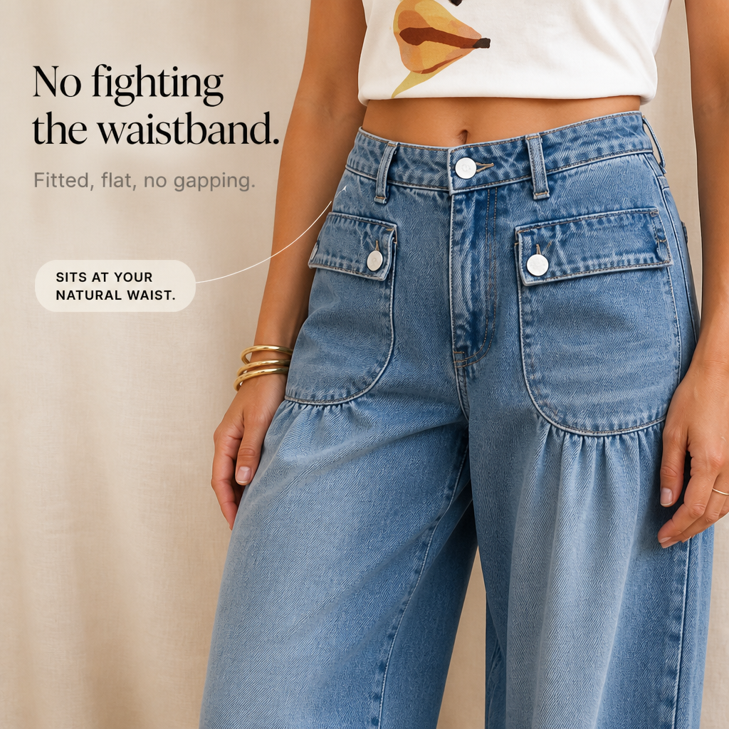 Women's Wide-Leg Jeans | Drawstring Balloon Shape