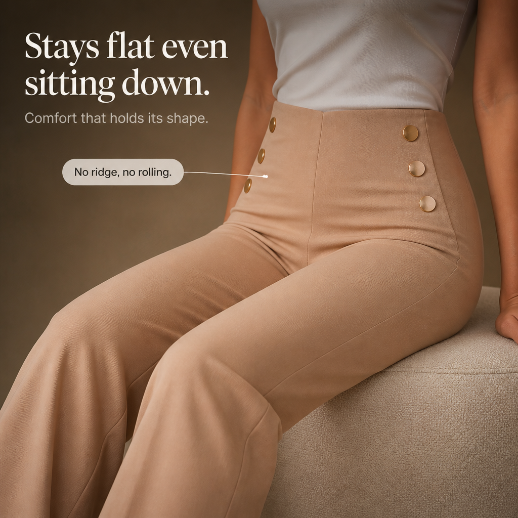 Women's Wide-Leg Trousers Pull-On High-Waisted Comfort