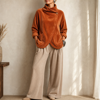 Women's Wrap Top | Asymmetric Button Front & Cropped Fit