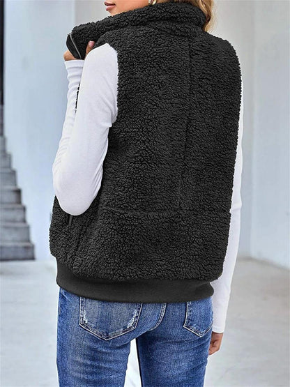 Women's Zip Up Casual Vest | Stand Collar & Layering Essential