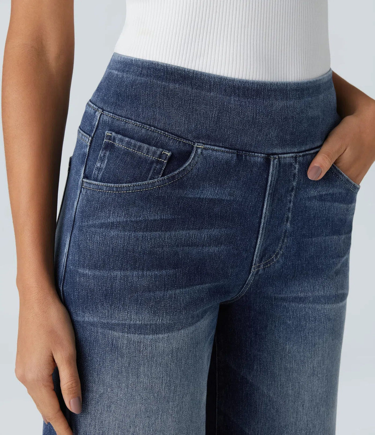 Women's High Rise Jeans Stretch Skinny Fit Trousers 5