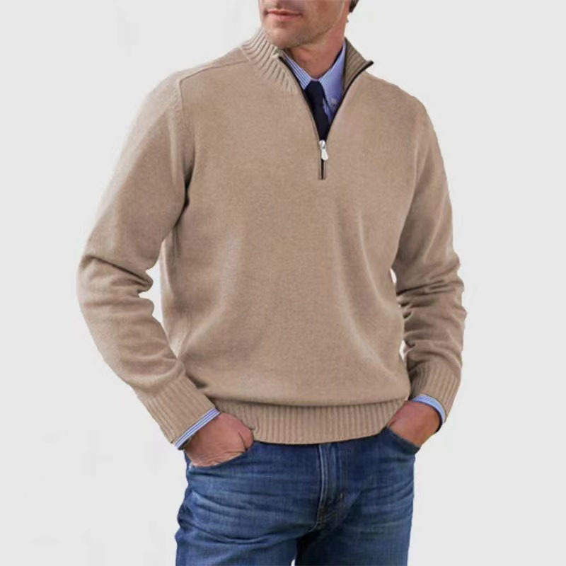 Men's Zip Pullover Regular Fit Easy Care Sweater Jumper 7