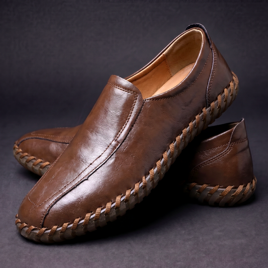 Men's Slip-On Loafers Cushioned Sole Woven Edge Detail 1