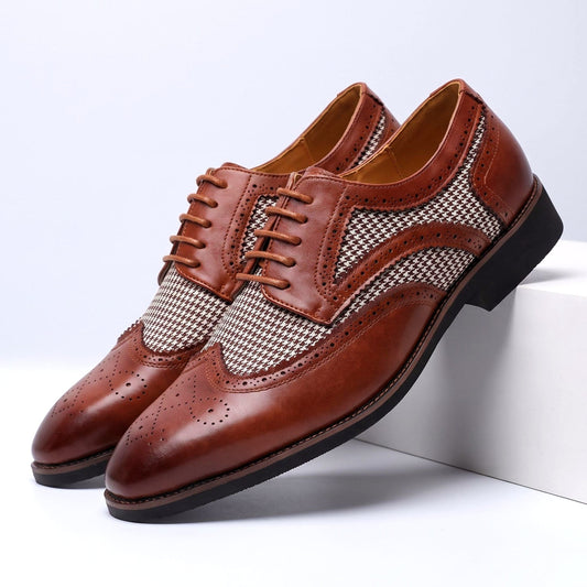 Men's Oxford Shoes Brogue Trim Vintage Cushioned Insole 1
