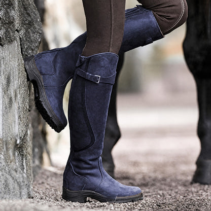 Alice - Women's Knee-High Country Riding Boots with Buckle Strap - Boots - Purple - Davies & Cooper