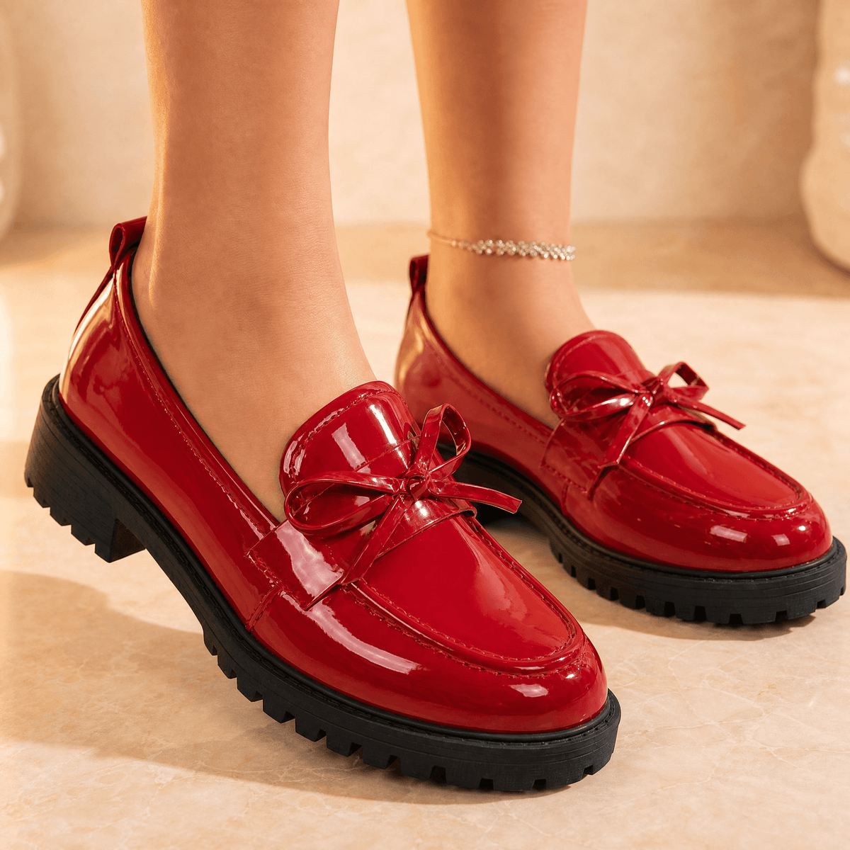 Women's Bow Loafers | Cushioned Platform Comfort 15