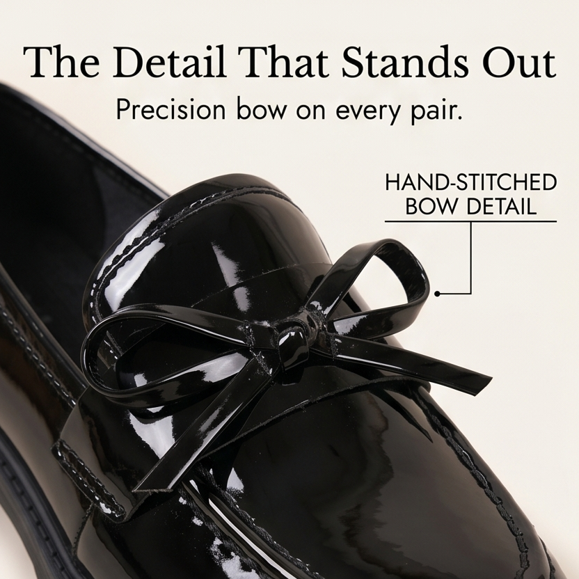 Women's Bow Loafers | Cushioned Platform Comfort 5
