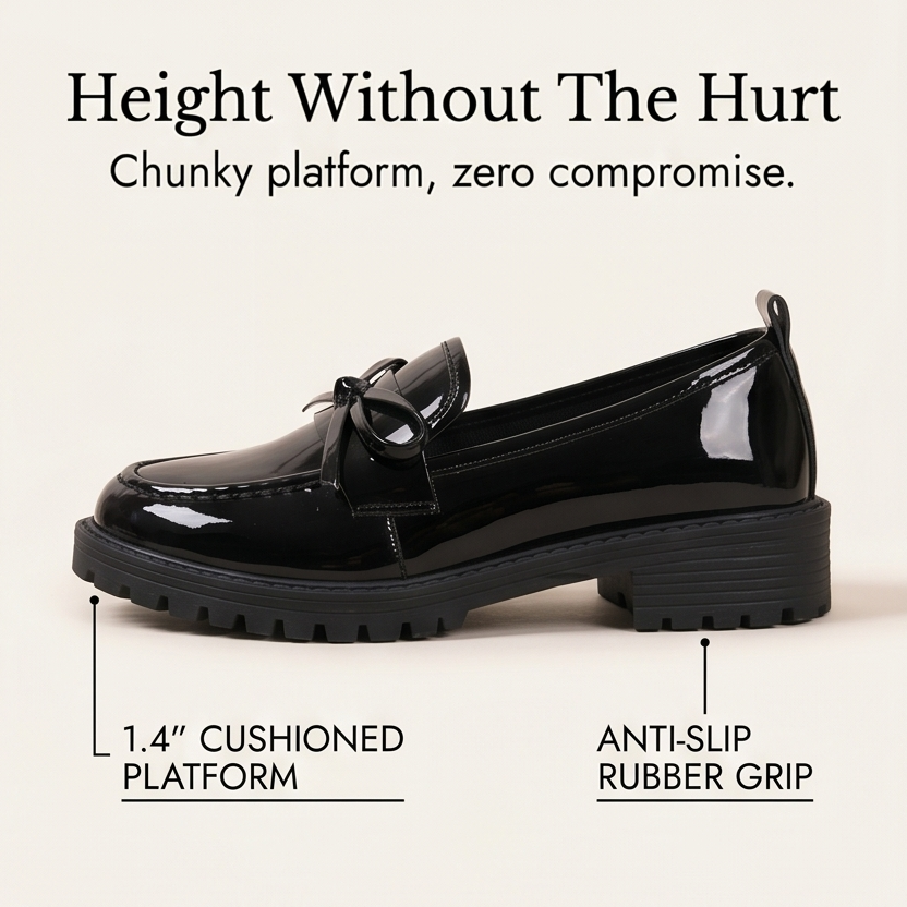 Women's Bow Loafers | Cushioned Platform Comfort 6