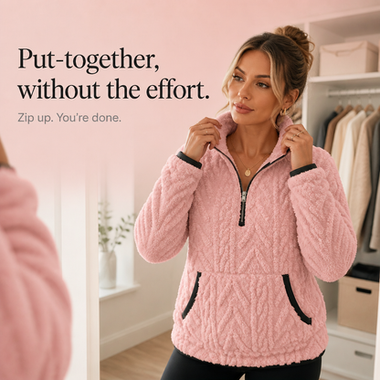 Women's Half-Zip Pullover | Soft Comfort & Kangaroo Pocket 7