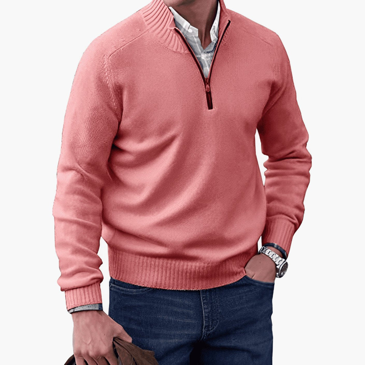 Edmund | Men's Knit Half-Zip Pullover Sweater Quarter-Zip Sweater