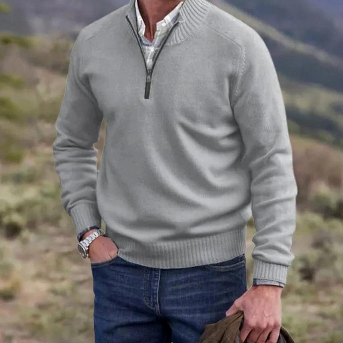 Edmund | Men's Knit Half-Zip Pullover Sweater Quarter-Zip Sweater