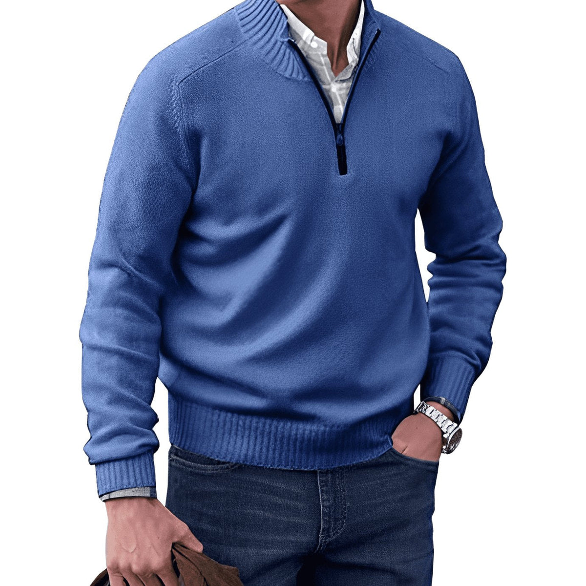 Edmund | Men's Knit Half-Zip Pullover Sweater Quarter-Zip Sweater