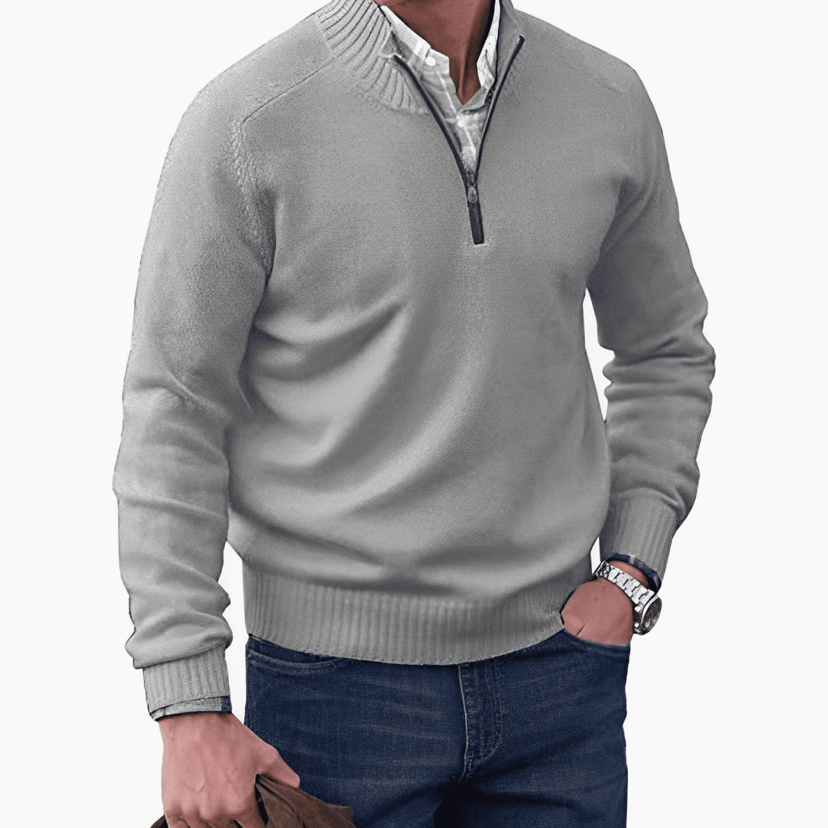 Edmund | Men's Knit Half-Zip Pullover Sweater Quarter-Zip Sweater