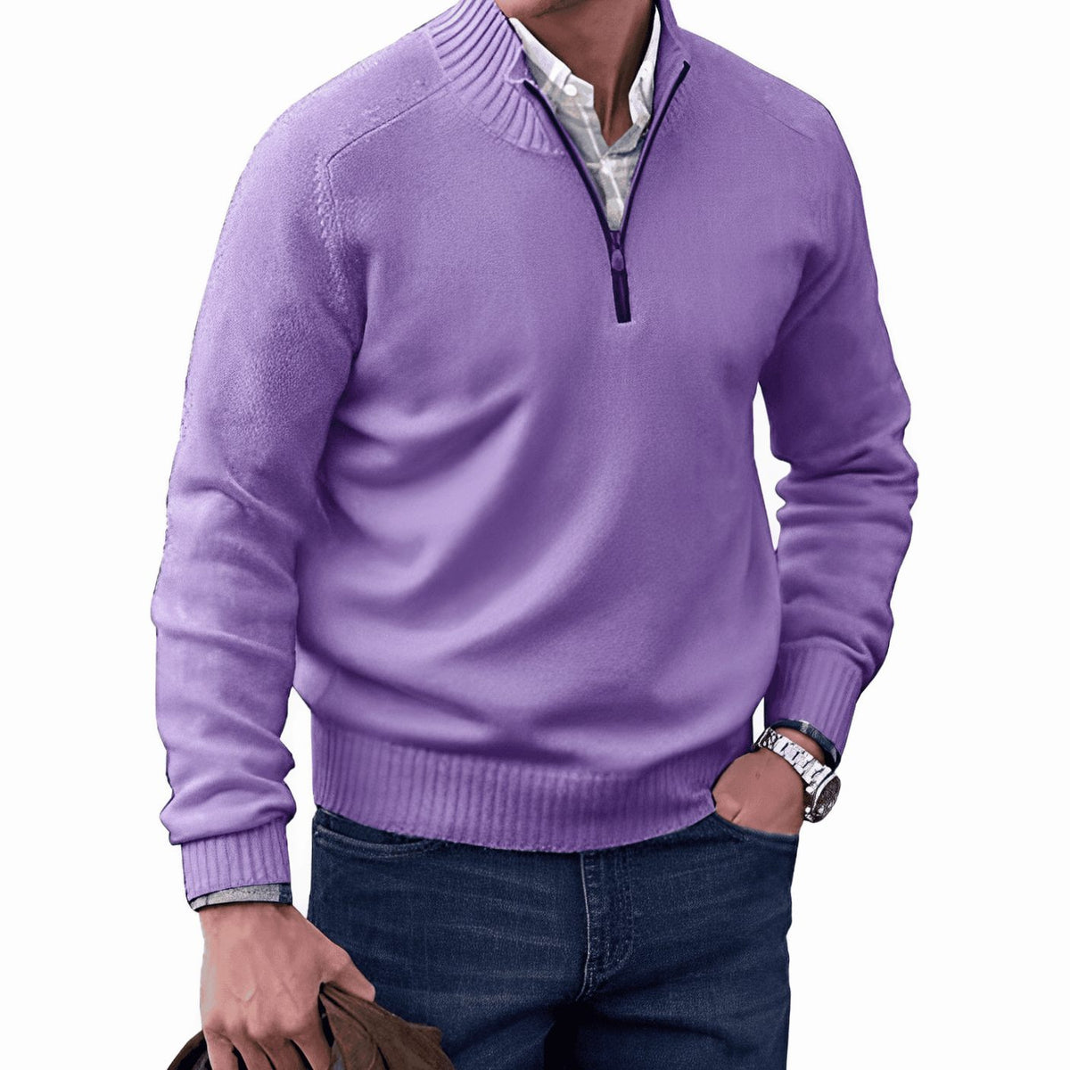 Edmund | Men's Knit Half-Zip Pullover Sweater Quarter-Zip Sweater