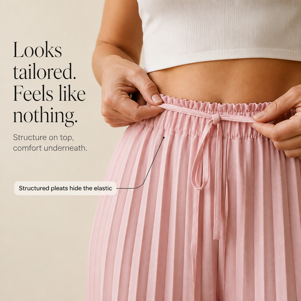 Women's Wide-Leg Trousers | Pleated Front & Drawstring Waist 10
