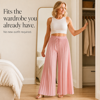 Women's Wide-Leg Trousers | Pleated Front & Drawstring Waist 6