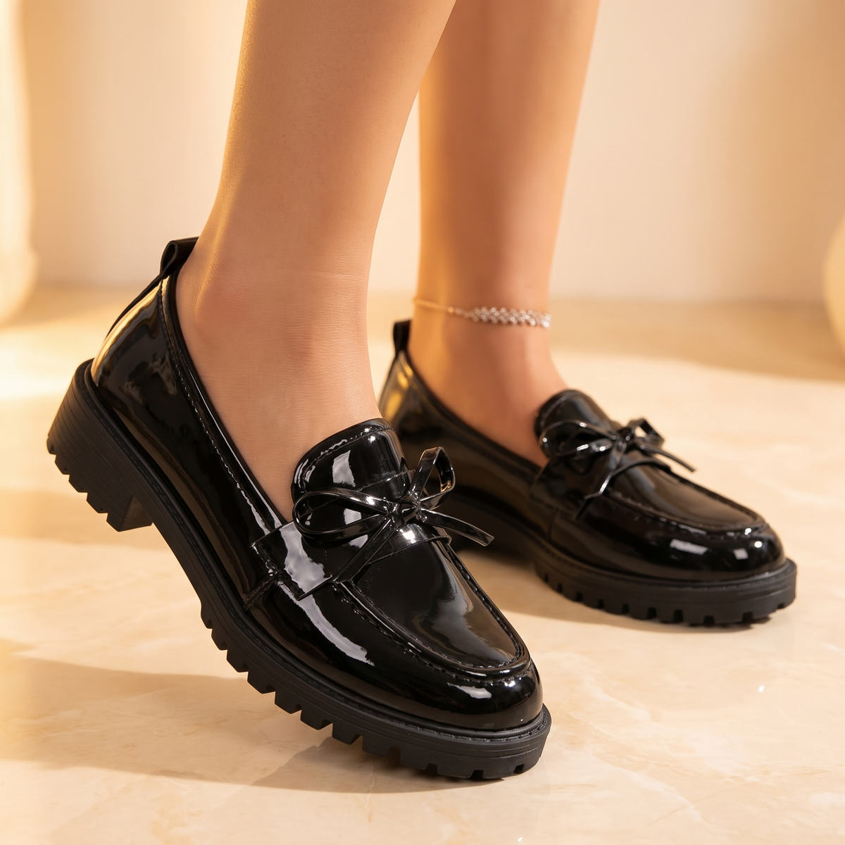 Women's Bow Loafers | Cushioned Platform Comfort 1