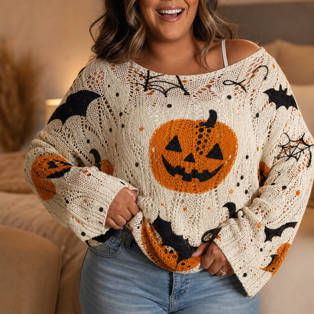 Women's Pumpkin Sweater | Open-Knit Crochet Design 2