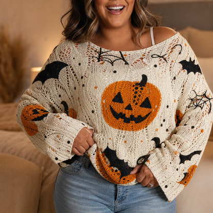 Women's Pumpkin Sweater | Open-Knit Crochet Design 2