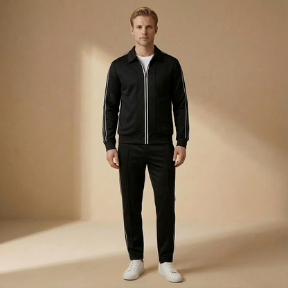 Men's Zip-Up Tracksuit Set | Structured Fit & Stand Collar 1