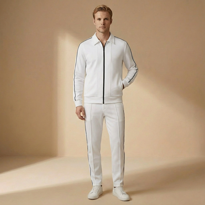 Men's Zip-Up Tracksuit Set | Structured Fit & Stand Collar 3