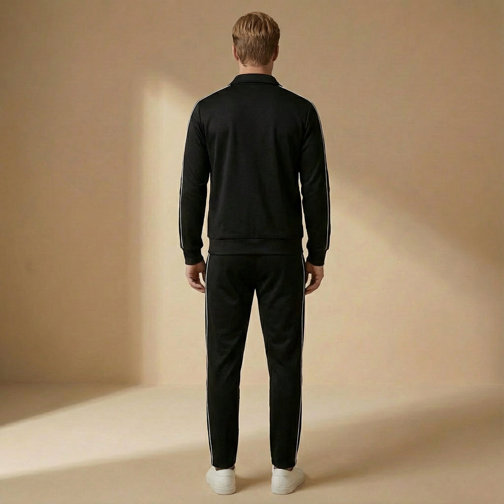 Men's Zip-Up Tracksuit Set | Structured Fit & Stand Collar 4