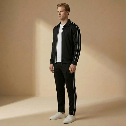 Men's Zip-Up Tracksuit Set | Structured Fit & Stand Collar 5