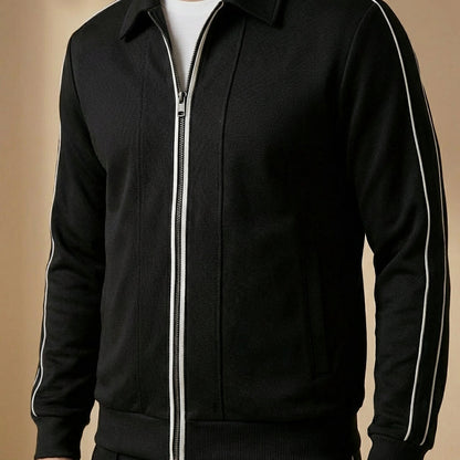 Men's Zip-Up Tracksuit Set | Structured Fit & Stand Collar 2