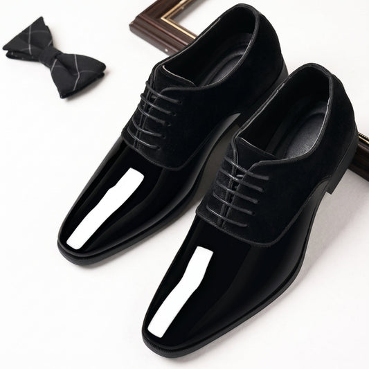James - Men's Glossy Lace-Up Derby Wedding Shoes - Shoes - Black - Davies & Cooper