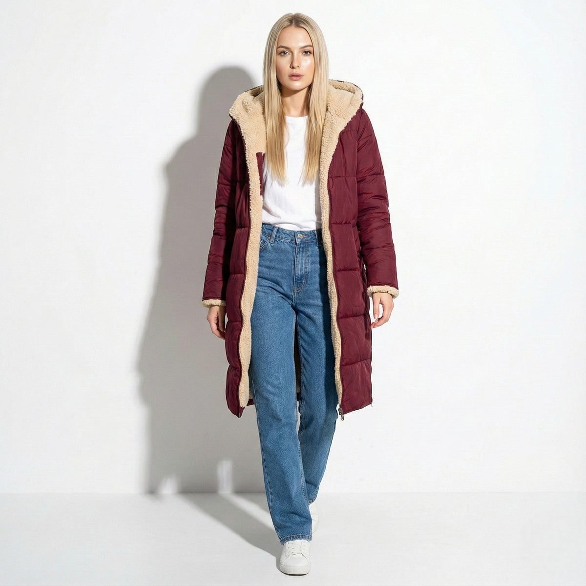 Kaela – Women's Quilted Coat for Cold Weather - Winter coat - Red - Davies & Cooper