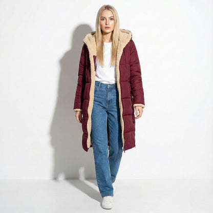 Kaela – Women's Quilted Coat for Cold Weather - Winter coat - Red - Davies & Cooper