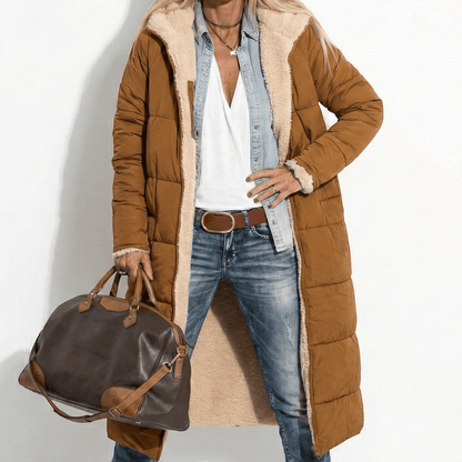 Kaela – Women's Quilted Coat for Cold Weather - Winter coat - Brown - Davies & Cooper