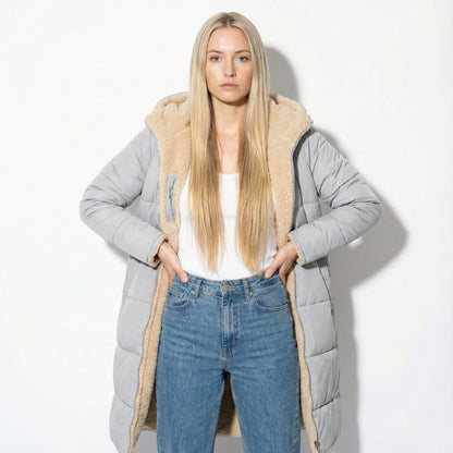 Kaela – Women's Quilted Coat for Cold Weather - Winter coat - Grey - Davies & Cooper