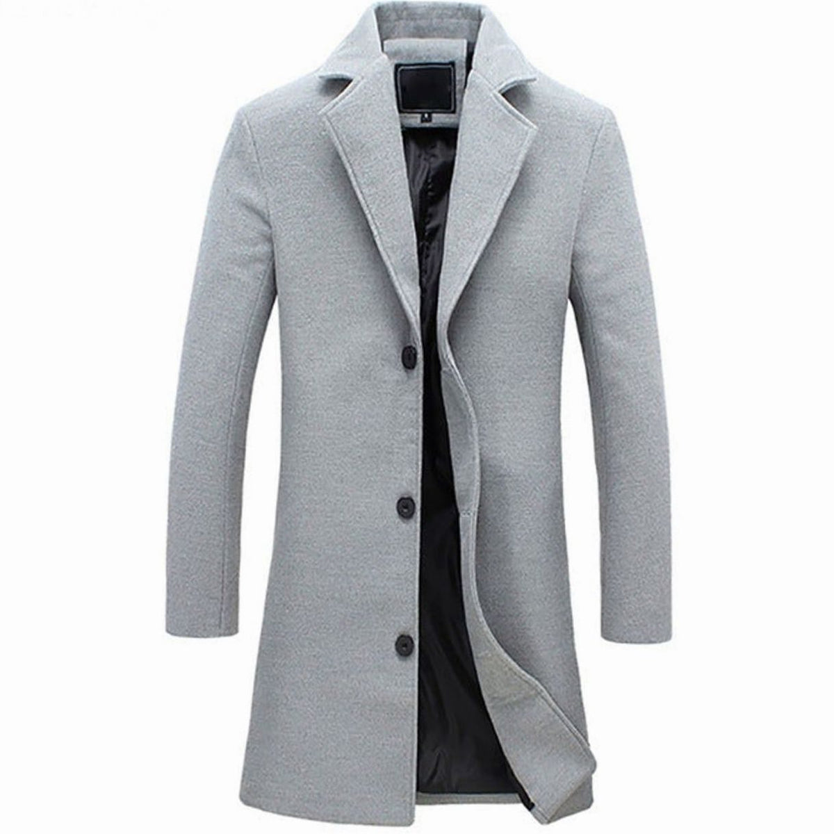 Leander | Men's Cold Weather Tailored Single-Breasted Long Wool-Blend Overcoat