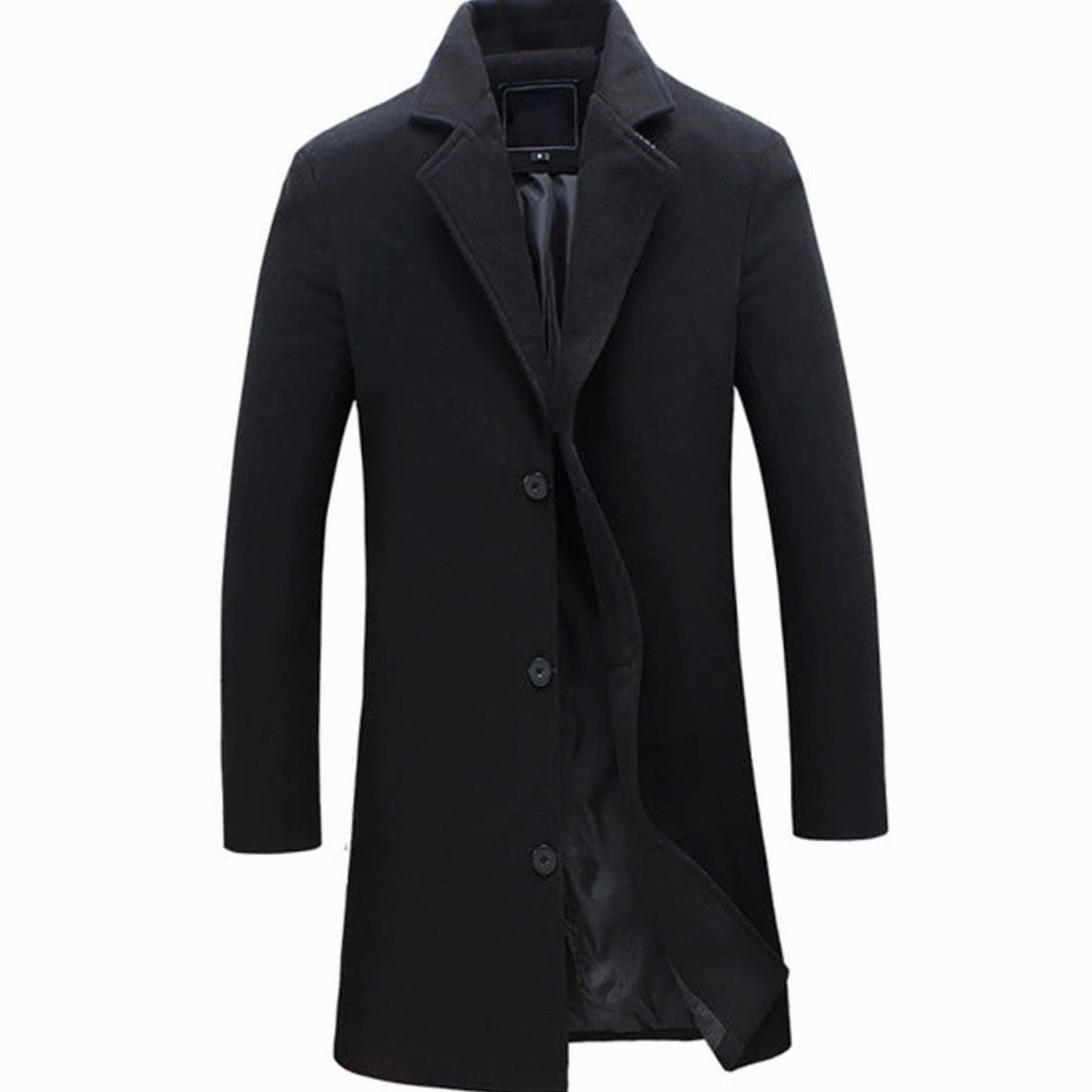 Leander | Men's Cold Weather Tailored Single-Breasted Long Wool-Blend Overcoat
