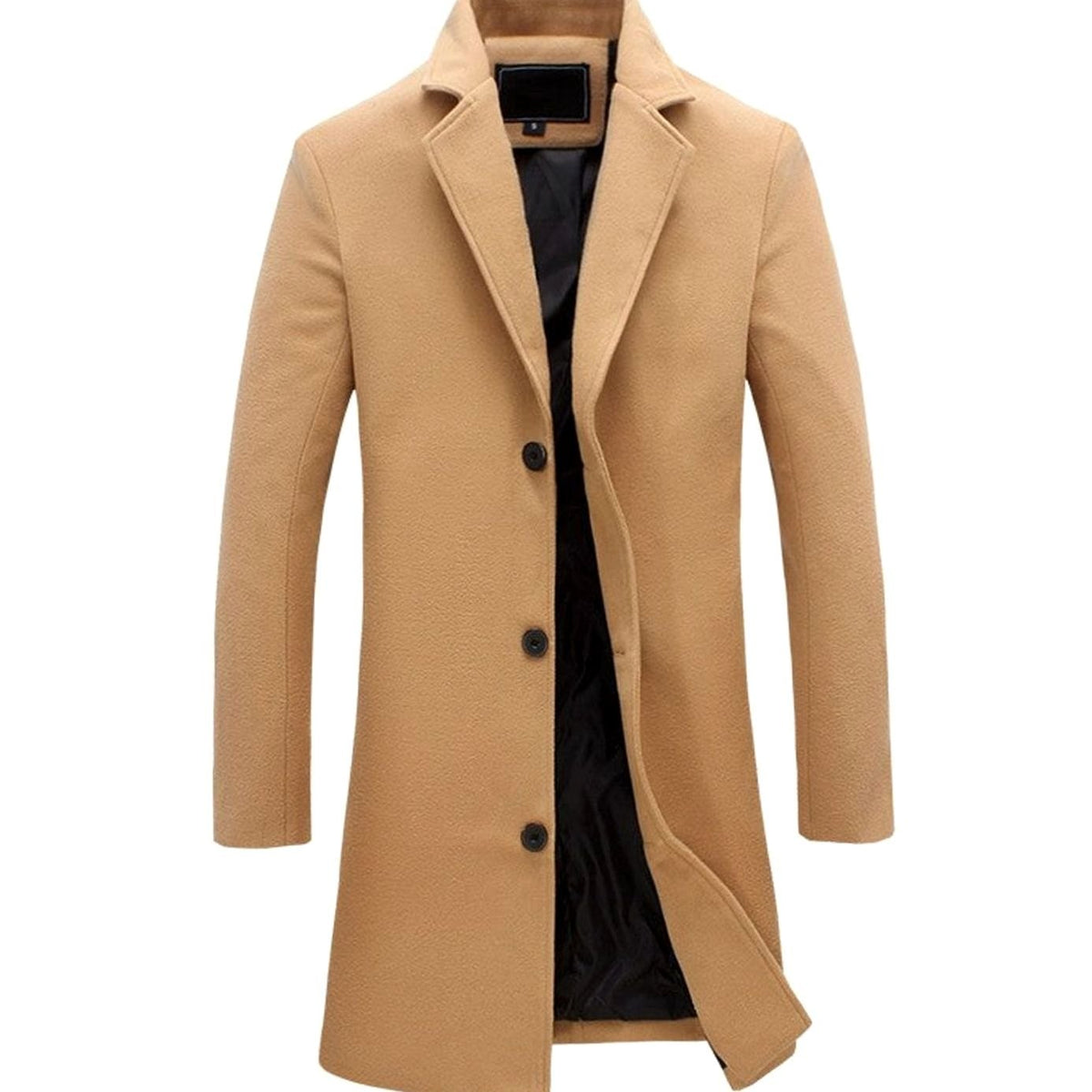 Leander | Men's Cold Weather Tailored Single-Breasted Long Wool-Blend Overcoat